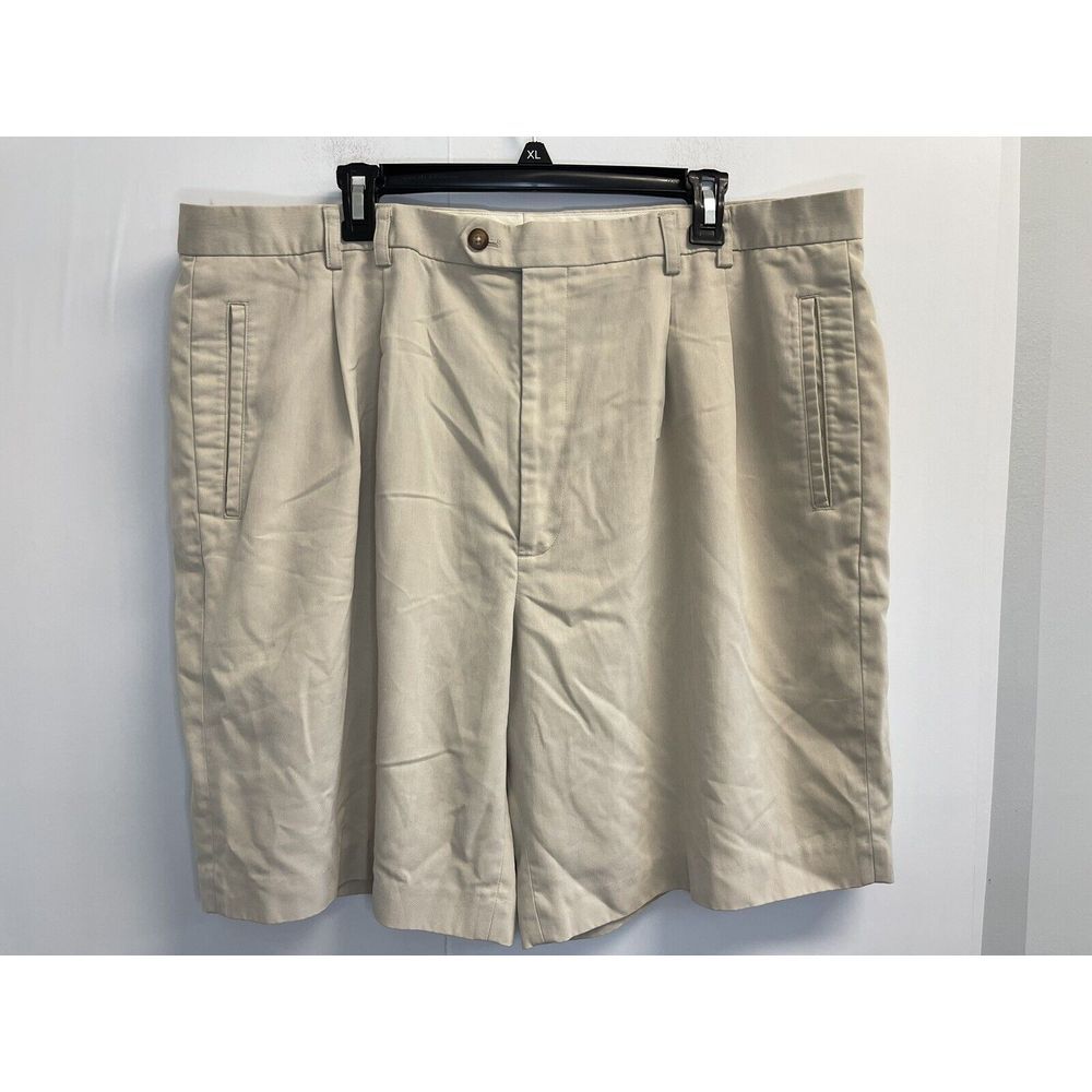 Cutter & Buck Men's Size 42 Pleated Shorts Khaki 9"‎ Inseam